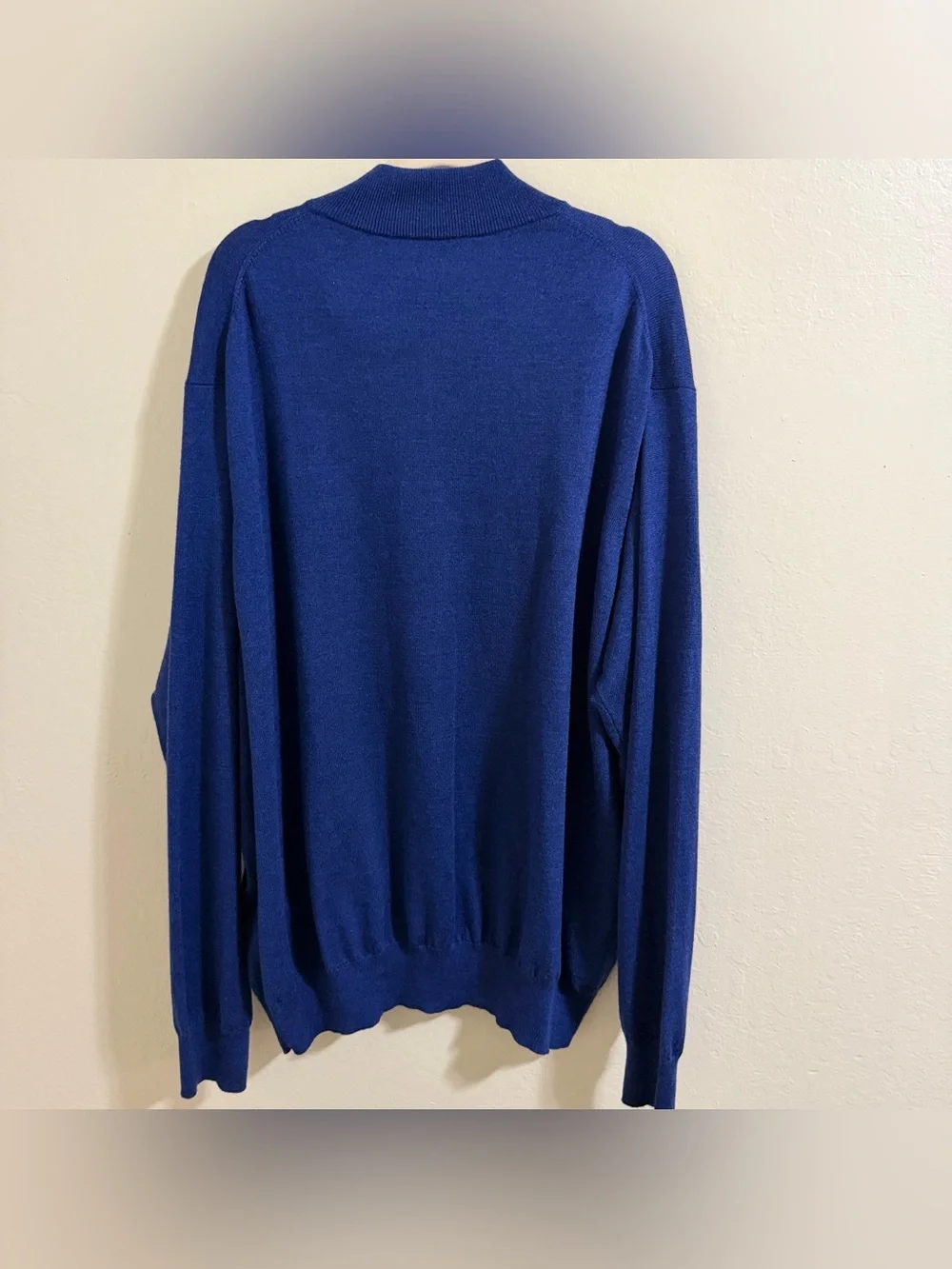 Peter Millar Merino Wool Silk Quarter Zip Sweater Blue Pullover Mens XXL NWOT
